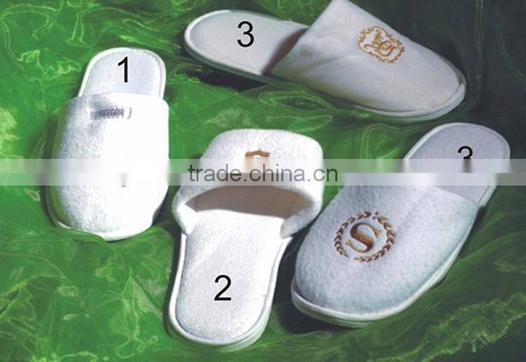 towel slippers custom cotton terry hotel home bathroom white slippers
