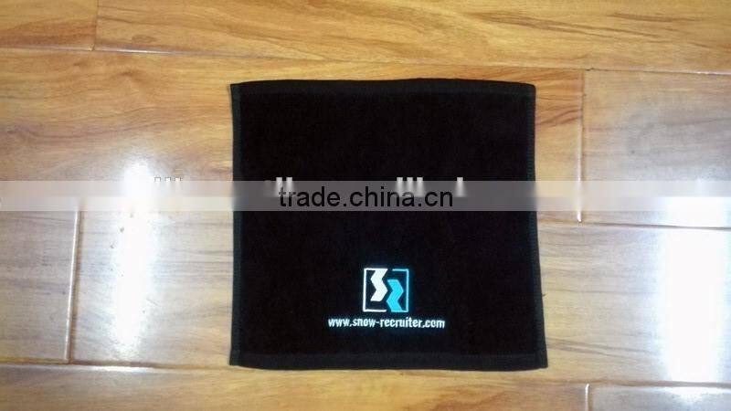 100% cotton black Square towel makeup remover towel black