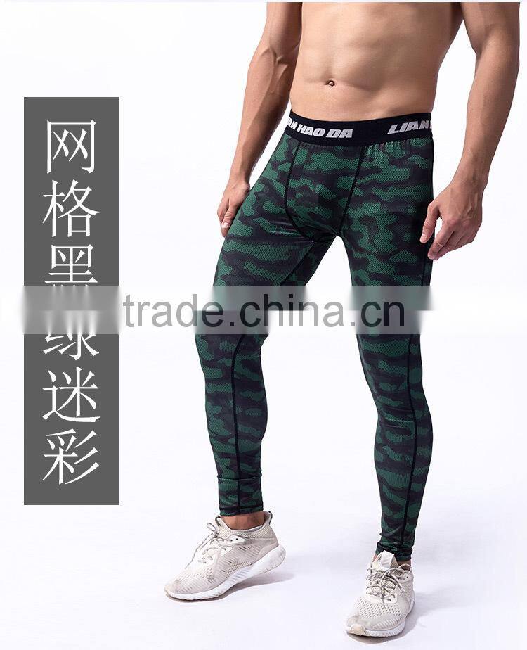men 220g milk silk camo yoga jogging legging /jqi plus size camoflage athletic yoga pants capris trousers