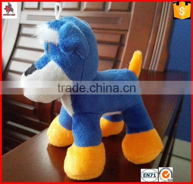 10cm custom stuffed plush dog toy with hanger rope