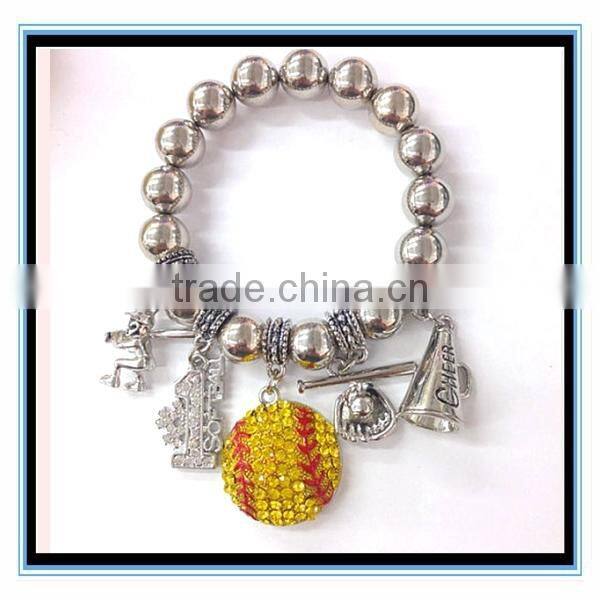 XP-MB-10565 FACTORY PRICE Wholesale Sport Jewelry Metal Zinc Alloy Soccer Ball Bracelet Jewelry