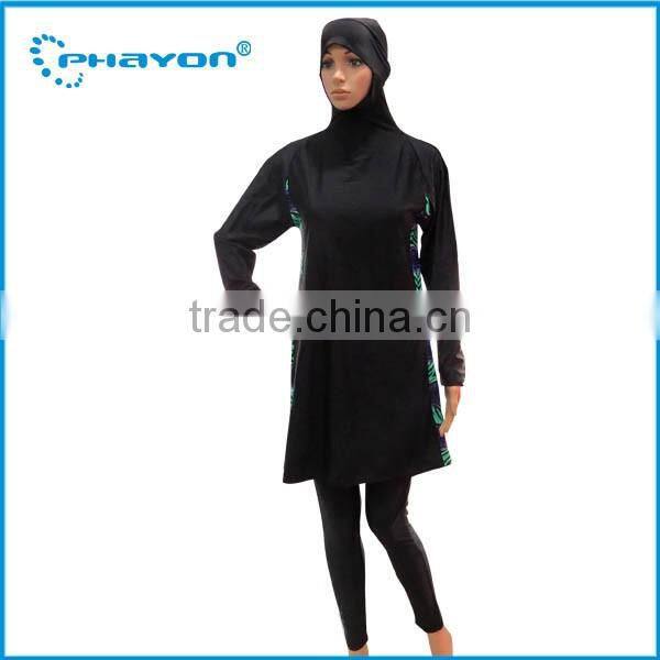 < OEM Service> Trendy Women Modest Swimwear Islamic long Sleeve Tankini Swimming Swimsuit
