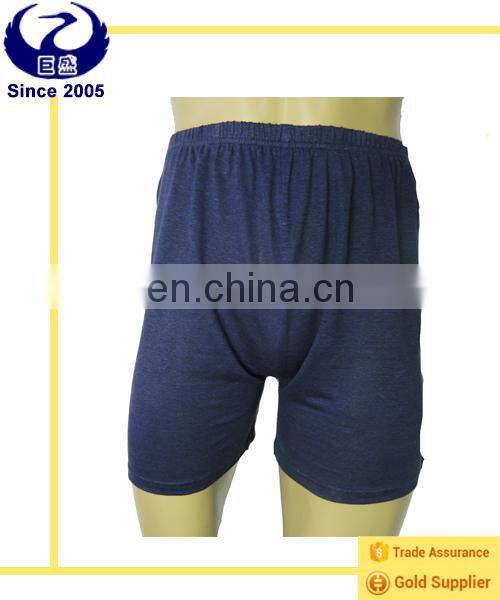 High Quality Loose Version Silk Hemp Lady's Dark Blue Short Underpants