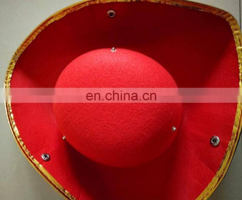 Tricorn Felt Red Novelty Navy Cavalier Captain Morgan Pirate Hats HPC-0254