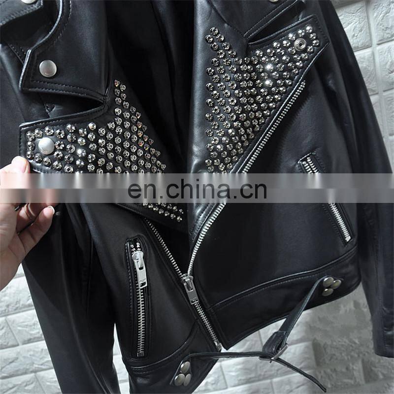 Wholesale Real Leather Jacket High End Fashion Women Harley Leather Jacket Italy Leather Jackets