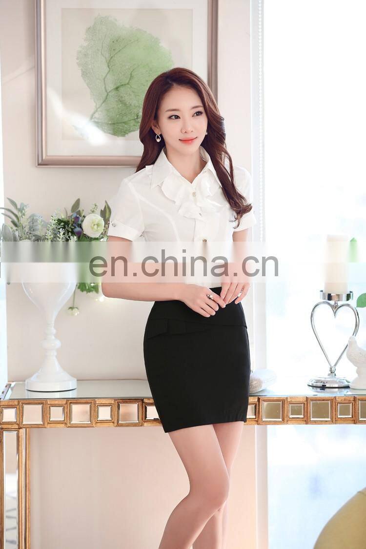 Factory Wholesale White Blouse and Tops Lady Formal Shirt Suit with Cheap Price