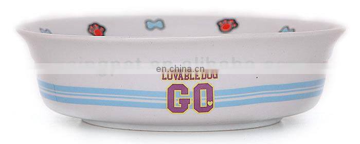 Hawaii Style white ceramic pet bowl, Good Quality food and water dog Feeder