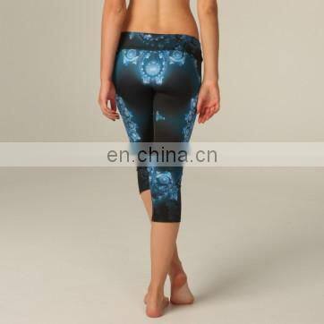 2015 Yihao Women Fashion Tiger Print Fitness Gym Yoga Wear Capris Pants
