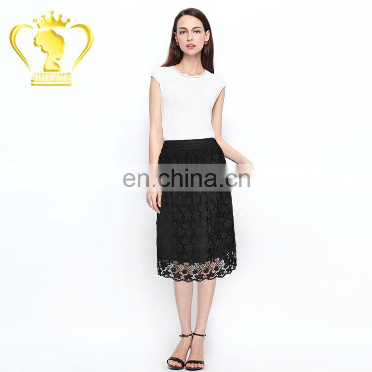 High quality elegant women long lace tulle skirt