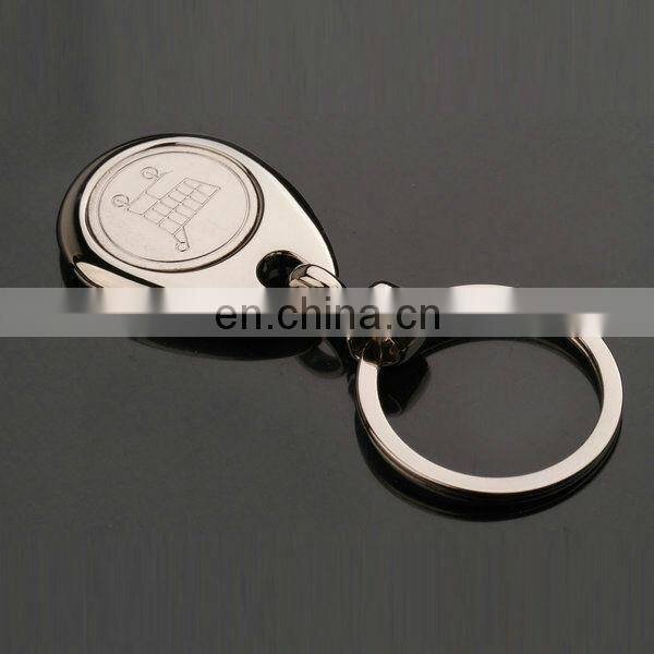 Custom Promotional Blank Shopping Cart Coin Keychain, Cutom Metal Trolley Coin Keyring