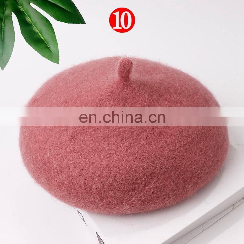 Baby Kids Wool Berets Children girl Autumn Winter Hats Fashion Solid Color warm family match hats
