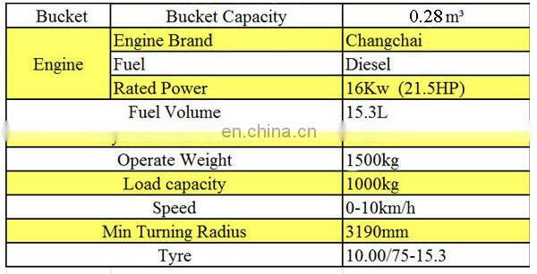 4wd agricultural garden farm machine mini wheel loader