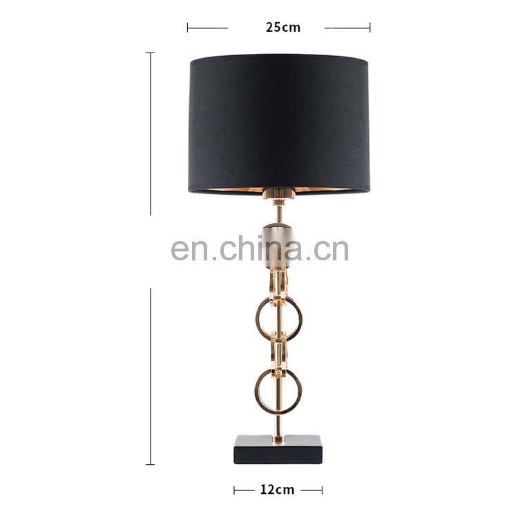 High quality modern metal living room bedside luxury table lamp for hotel home decor