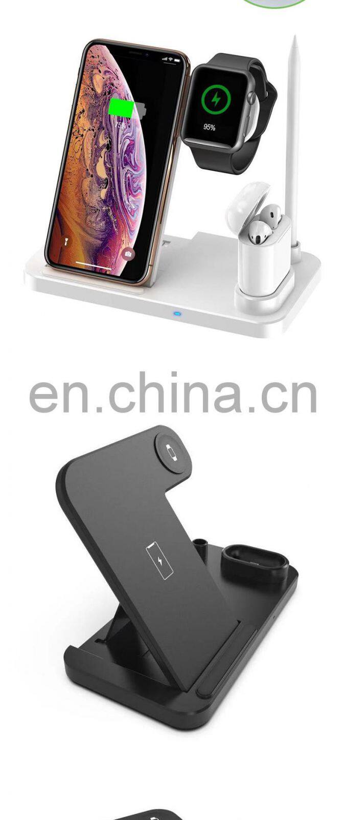 4 in 1 Wireless Charger 2020 Factory Directly Sell Qi Standard Charger Crystal Wireless Portable Cellphone Charger For Iphone