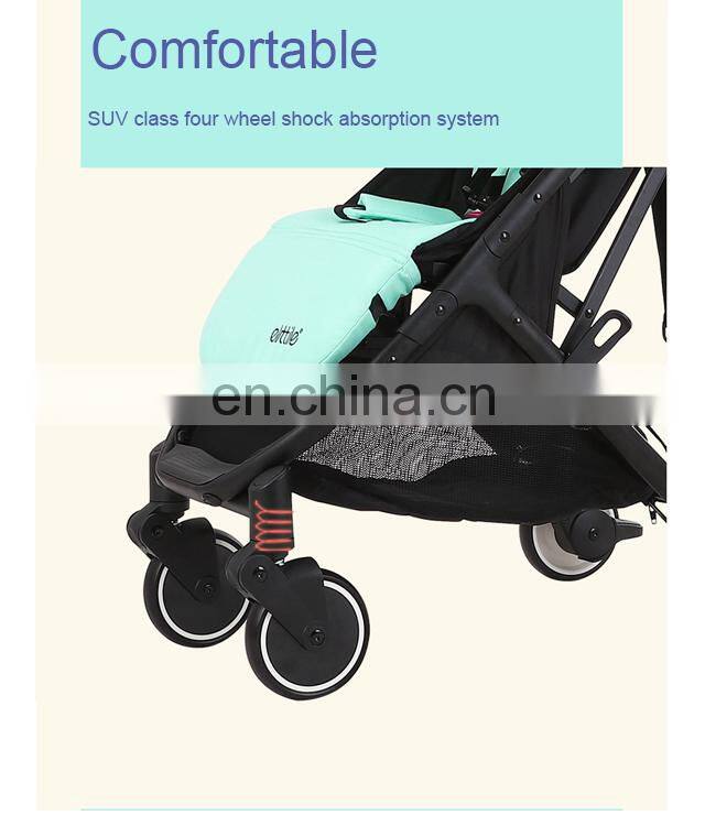 Lightweight Fiber Heated Adjustable Handle Baby Stroller