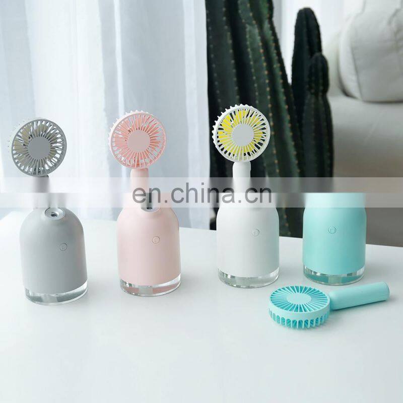 New product 2 in 1 multifunctional USB mini fan with air cool humidifier