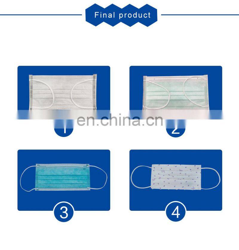 Fully Automatic 3 Ply Nonwoven Fabric Disposable Medical Facemask Facial Surgical Face Masks Making Machine Production Line