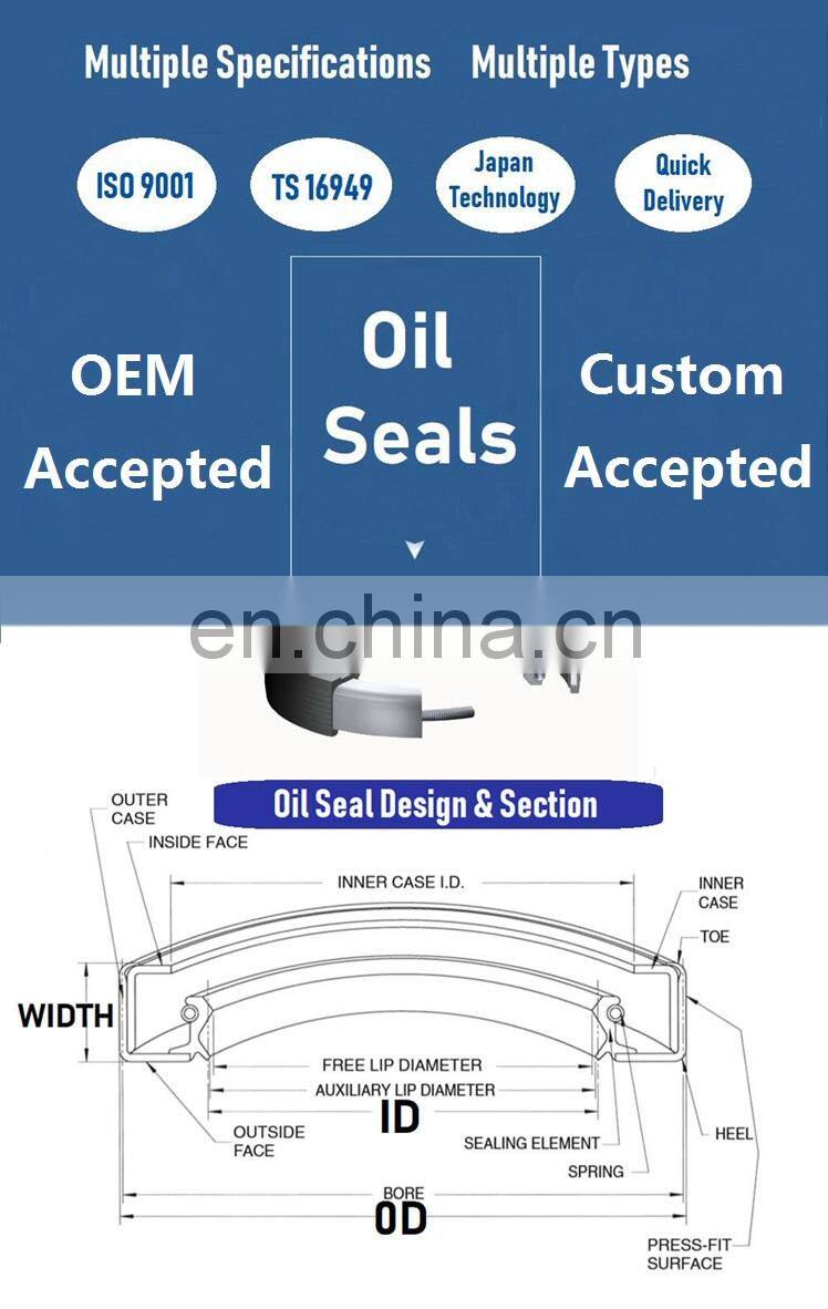 Manufacture Oil Seal Part Motor Oil & Chemical & High Pressure Resistance Double Lips+spring Black/Brown TC Oil Seal