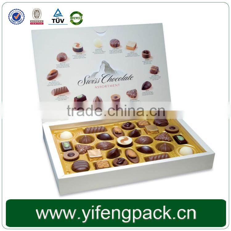 Yifeng 100% quanlity custom luxury printed cardboard chocolate gift box packaging
