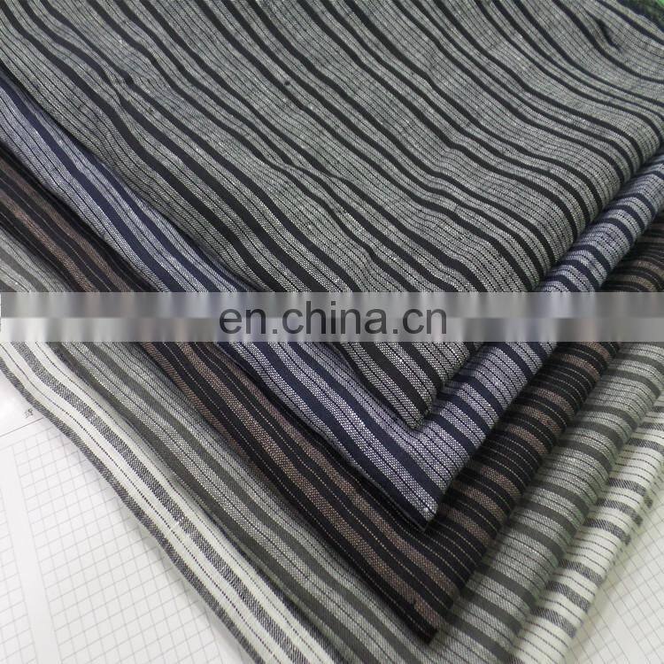 Pure linen striped dress fabric yarn-dyed linen striped fabric