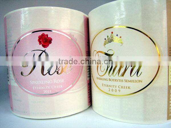 High quality printing wine bottle label sticker