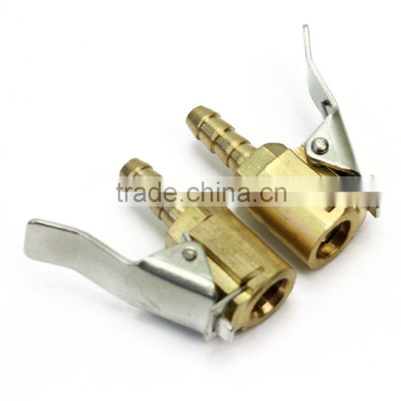 2 pcs Useful Auto Car Tire Inflator Valve Air Chuck Connector 6mm Brass Clip On