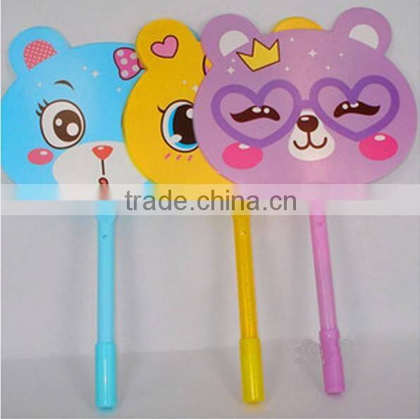 wholesale pen fan children pen for school, stock cute funny creative ball pen for kids