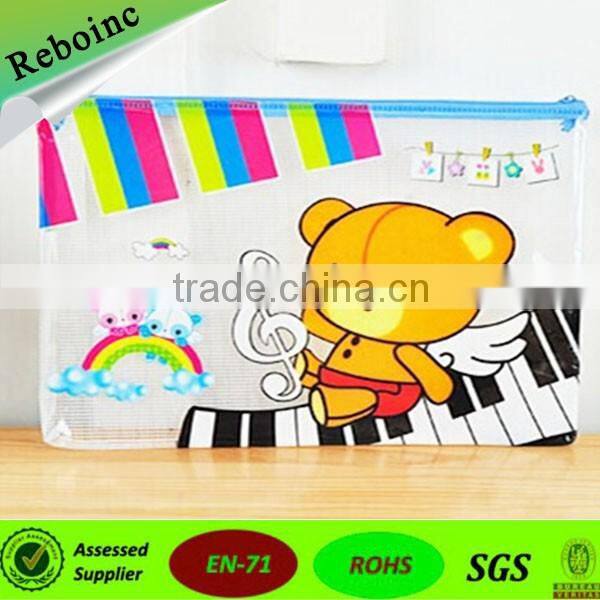 Clear PVC Pencil Packing Bag Plastic Zip Top slider zipper pvc pencil bag for kids