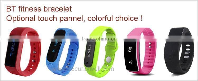 BT4.0 Touch Screen Intelligent Bracelet with 32 characters showing one time