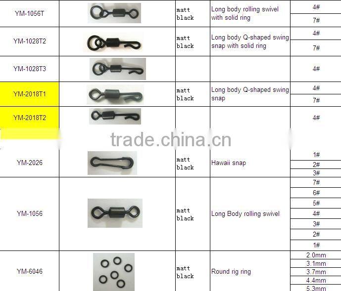 wholesale fishing tackle accessories Long body rolling swivel with solid r