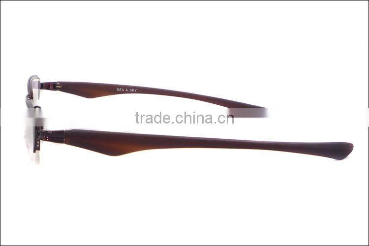Fashion design half rim metal TR90 men eyeglasses frame