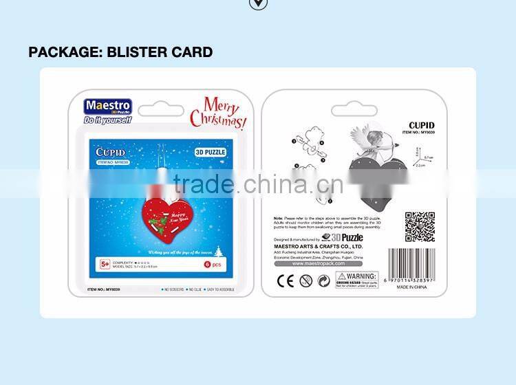 6PCS new year ornament 3d puzzle Cupid