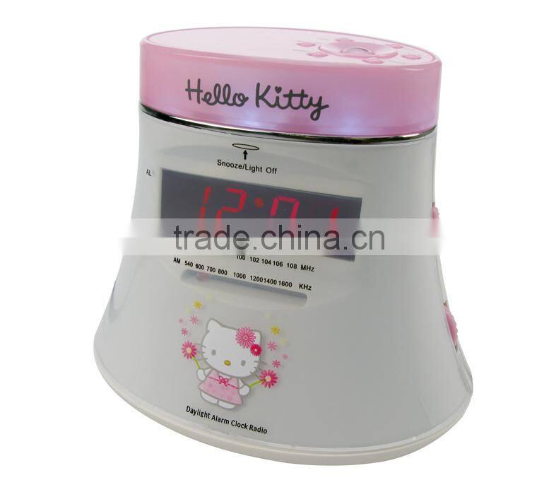Gorgeous Design Hello Kitty Daylight AM FM Alarm Clock Radio