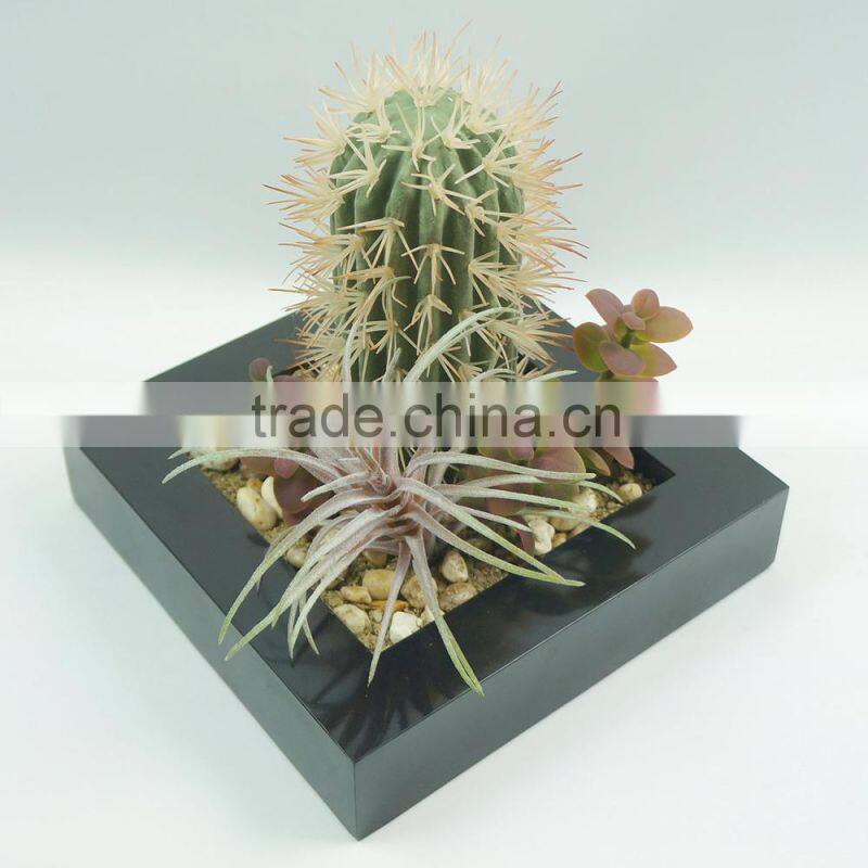 Office decorative artificial plants artificial tropical plants with square pot series
