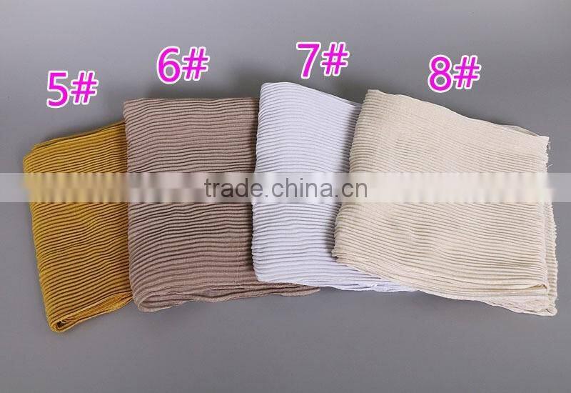 2016 New Style Stripe Embossed Viscose Plain Muslim Women Hijab Scarf