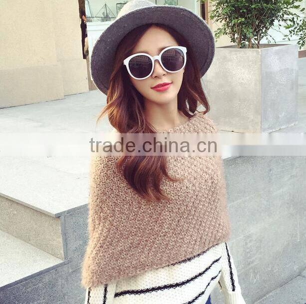 2016 New Style Ladies Fashion Circle Wool Plain Knitted Taiwan Magic Scarf