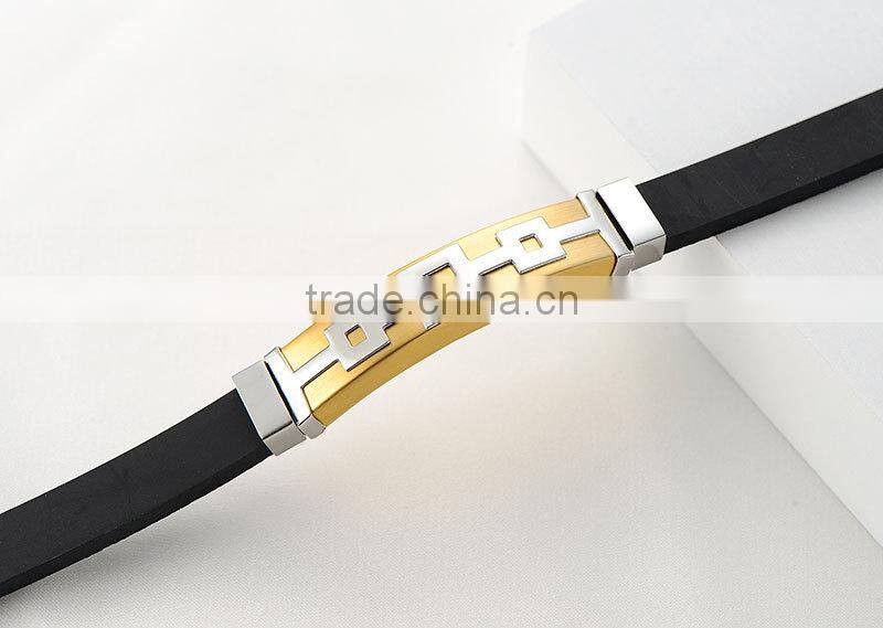 New style cheap bracelet silicone bracelet with magnetic stainless clasp