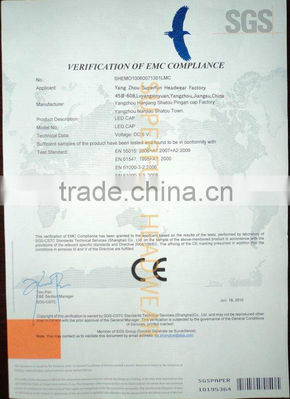 cheap cotton LED baseball caps