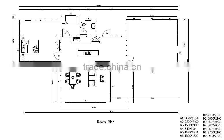 Low cost movable new stype steel villa prefabricated house for sale in alibaba