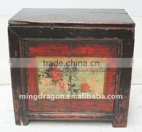 Chinese Mongolia Antique Furniture Painting Cabinet