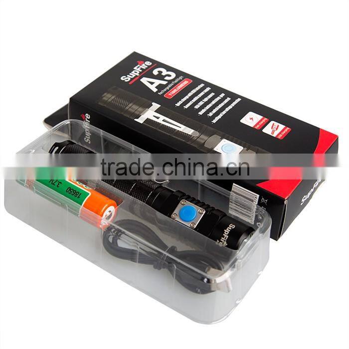 SupFire USB Two switch flashlight A3