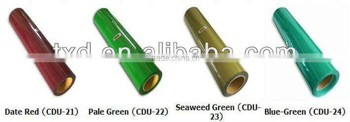high quality Rose red heat transfer pu sticker for fabric, PU transfer vinyl sticker