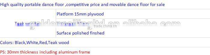 Movable dance floor easy assembled , teak wood color