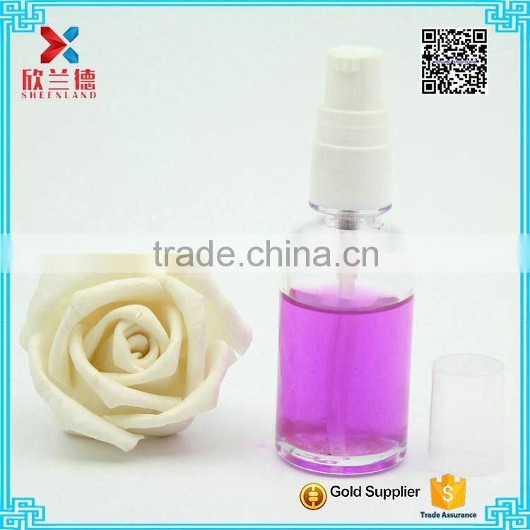 35ml clear body lotion airless pump glass bottle