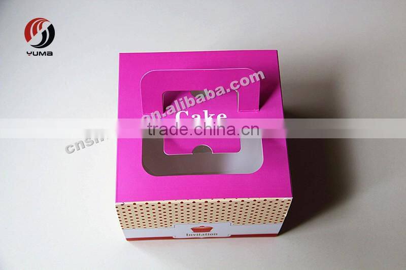 birthday food grade brown cake box with handle