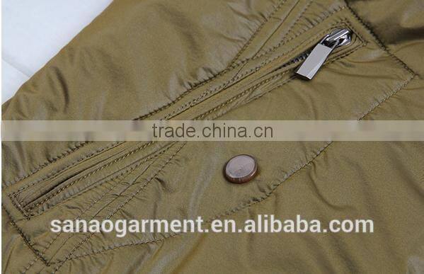 2015 casual men's knitted collar slim fit cotton-padded jacket