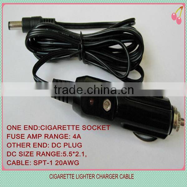 5.5*2.1mm dc 24v power cable to cigarette socket