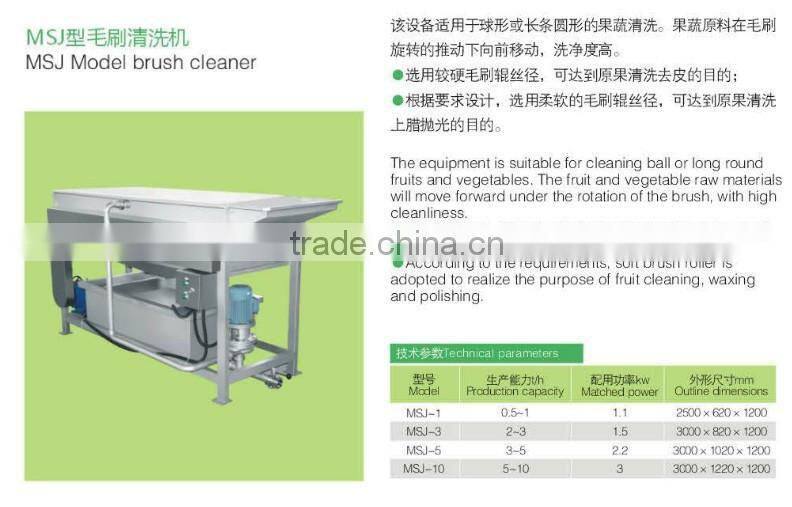 5 ton MSJ-5 Model brush cleaner(Industrial apple cleaner)