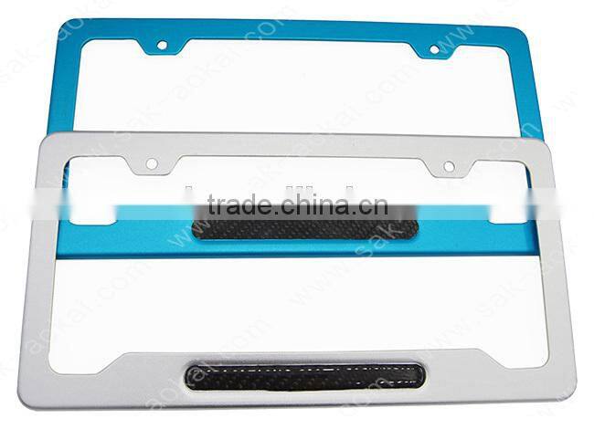 Aluminum license plate frame tag snap fit frame for auto-car-truck