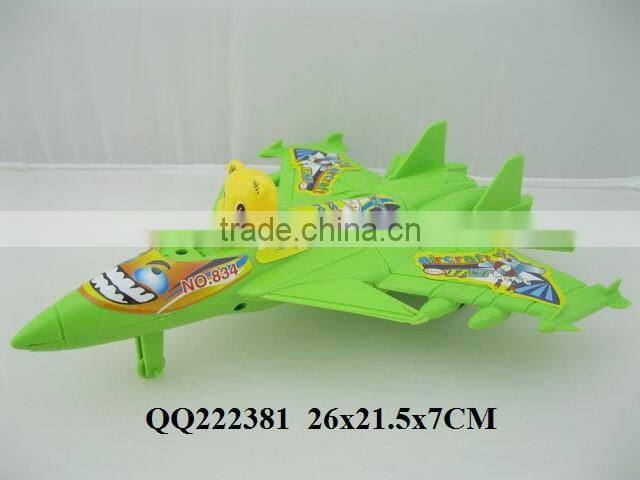 kids Friction toy plane with barbie head & light,friction toy plane